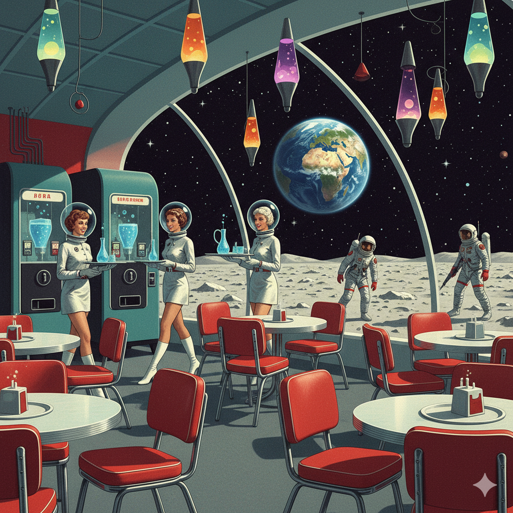 Una cafetería lunar.