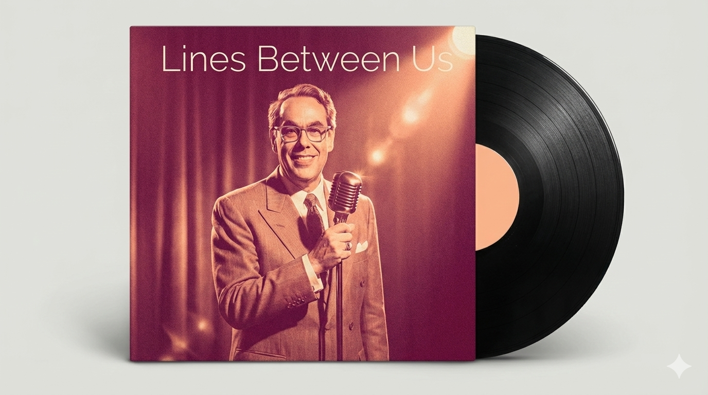 Mockup del EP «Lines Between Us» que puedes escuchar en Suno.