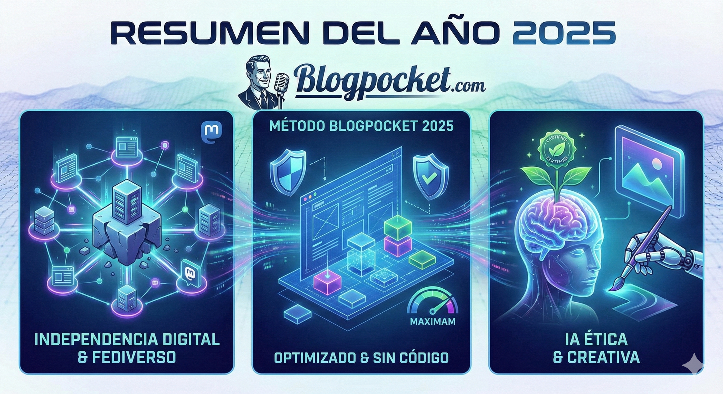 Metáfora del resumen del año 2025 en Blogpocket.